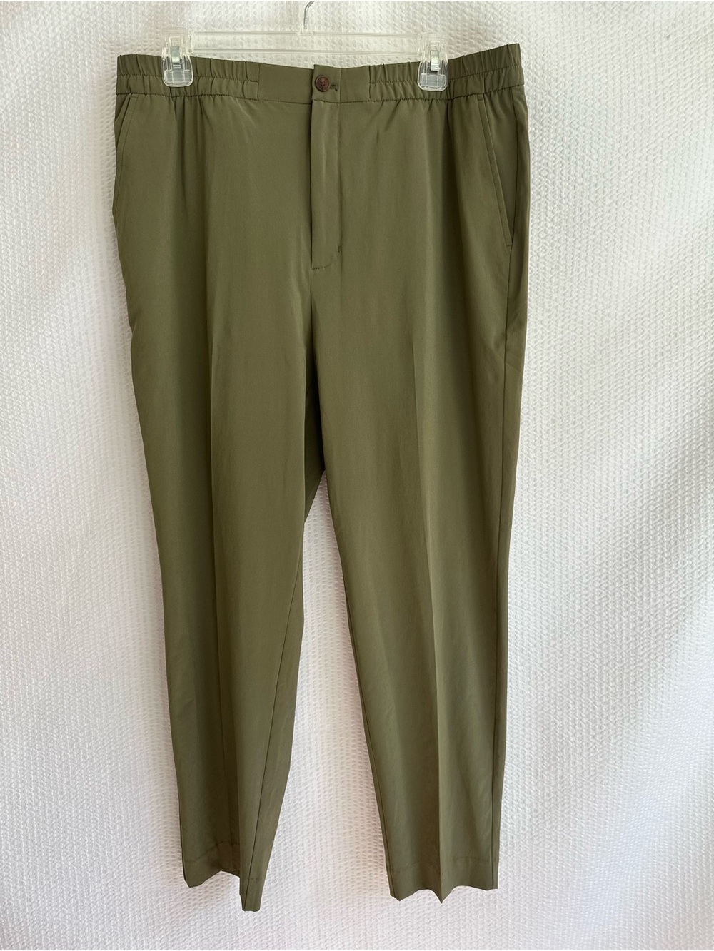 BANANA REPUBLIC Air Stretch Olive Green Straight Leg Pull On Pants Size Large